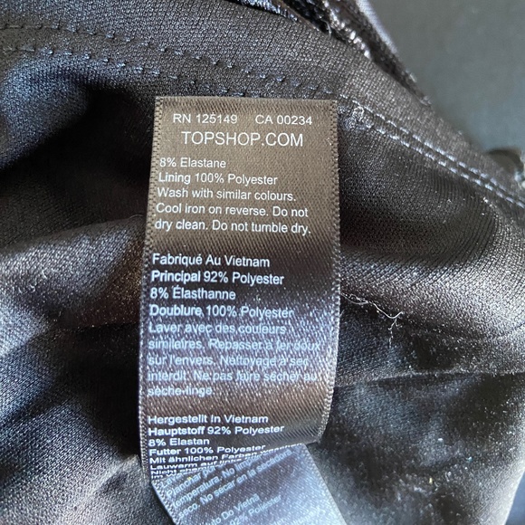 NWOT Topshop Petite Black Velvet Open-Back Dress, Petite size 8 - Picture 16 of 16